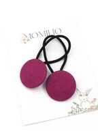 Momilio handmade Gumki do włosów lniane amarantowe kolekcja Linen