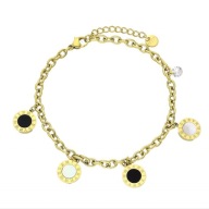 60570 Bransoletka złota stal chirurgiczna motyw zegara