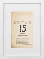 KARTKA Z KALENDARZA 1985-05-15 ORYGINAŁ W RAMCE, PREZENT NA URODZINY