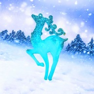 Ekskluzywna zawieszka RENIFER rękodzieło brokat ozdoba choinkowa PREMIUM