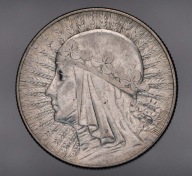 II RP, GŁOWA KOBIETY - 5 ZŁ - 1933 - ŁADNE