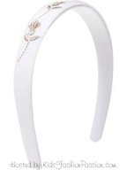 GAP, opaska, biała, złoty haft