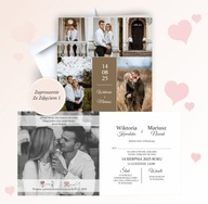 Zaproszenia na Ślub Ślubne ze Zdjęciem papier Foto