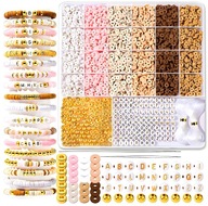 ZESTAW KORALIKÓW DO BRANSOLETEK I BIŻUTERII DIY 7200 EL. LITERKI ORGANIZER