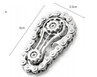 Spinner SPINGEAR Antrystresowy z Zębatką i Łańcuchem Rowerowym SREBRNY