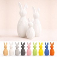 Zajączki wielkanocne z klapniętym uszkiem – zestaw dekoracyjny 3 szt.