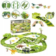 TOR SAMOCHODOWY WYŚCIGOWY PARK DINOZAURÓW PREZENT 240 EL + 8 FIGUREK GRATIS