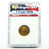 1 cent 1890 USA Indianin w plastikowym slabie