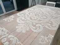 ZJAWISKOWA DUŻA NARZUTA FIRANA PRACA RĘCZNA SZYDEŁKO KLOCEK CUDO 210/245