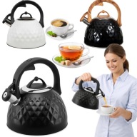 CZAJNIK Z GWIZDKIEM DUŻY 2.8L STALOWY GAZ INDUKCJA CZARNY PROMIS