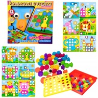 UKŁADANKA EDUKACYJNA GUZIKOWA MOZAIKA MONTESSORI,TRENING RĘKI,CIERPLIWOŚCI