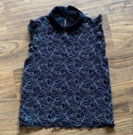 36 biała Czarna bluzka koronka zaraz