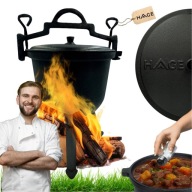 KOCIOŁEK ŻELIWNY GARNEK MYŚLIWSKI OGRODOWY WĘGIERSKI 10L NA OGNISKO GRILL