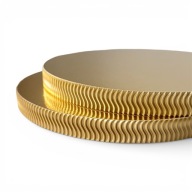 Podkład pod tort STYRODUR ZŁOTY 34 cm ZŁOTY BOK Karbowany „Złota Fala 3D”