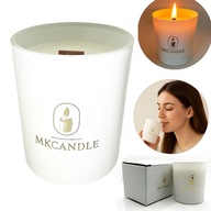 Świeca Zapachowa 200ml Biała bukowy knot MĘSKI MOCNY ZAPACH NA PREZENT