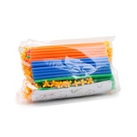 KLOCKI KONSTRUKCYJNE SŁOMKI 100 PATYCZKÓW + ŁĄCZA