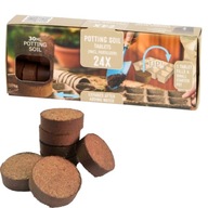 PODŁOŻE KOKOSOWE DONICZKOWE KOMPAKTOWE Z KOKOSA 24 sztukI po 30ML KRĄŻKI