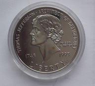 USA 1 dolar 1993 Thomas Jefferson 26.73g SREBRA próby 900
