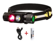 WURKKOS H25LR LATARKA CZOŁOWA BIAŁE + CZERWONE LED + AKU18650 USB-C 3000mAh