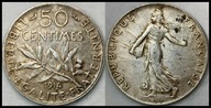 MNB - FRANCJA 50 Centimes 1914 # SREBRO # st 2-