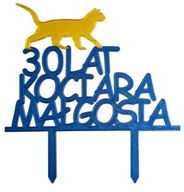 topper na tort dekoracja urodziny personalizacja KOTEK!!!WYBÓR KOLORÓW