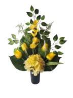 Bukiet cmentarz tulipany storczyk Wiosna żółty