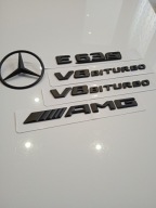 EMBLEMATY MERCEDES E63/E53/E43 CZARNY MAT KOMPLET JAKOŚĆ
