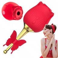 RÓŻA WIBRATOR DAMSKI MASAŻER STYMULATOR ŁECHTACZKI SSĄCY 10 FUNKCJI