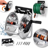 BĘBEN ŚCIENNY WIESZAK PRZENOŚNY NA WĄŻ OGRODOWY ZWIJACZ STALOWY 50M