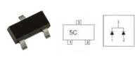 Dioda Schottky podwójna BAT54C SOT-23. 35/30V, 300/200 mA P 320mW 20 sztuk