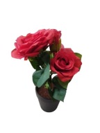 BUKIET KWIATÓW W DONICZCE - 28 CM RÓŻE D1838