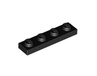 LEGO Plate 1x4 - 3710 - Black - 10 sztuk