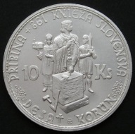 Słowacja 10 koron 1944 - książę Pribina - z krzyżem - srebro