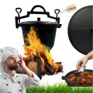 KOCIOŁEK ŻELIWNY GARNEK MYŚLIWSKI WĘGIERSKI 10L NA OGNISKO GRILL OGRODOWY