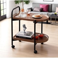 Stolik kawowy Ecarla owalny 60 x 35 x 64cm Dąb brązowy