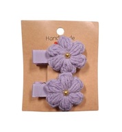 Mini spineczki do włosów szydełkowy kwiatek 2 szt.