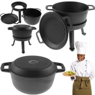 KOCIOŁEK ŻELIWNY MYŚLIWSKI WĘGIERSKI 5L NA OGNISKO KOMPAKTOWY WIELOFUNKCYJN