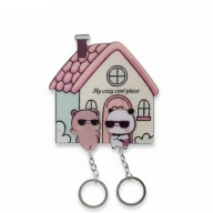 Keyholder Brelok Bubu Dom Prezent dla Par Niej Niego Walentynki Rocznica XL