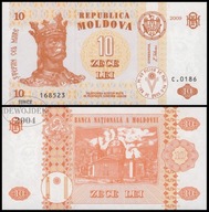 BNB - MOŁDAWIA 10 Lei 2009 # seria C.0186 nr 168523 # P10f # UNC