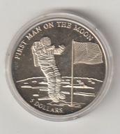 Liberia 5 dolarow 2000 ladowaie na ksiezycu w kapslu stan 1