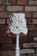 Abażur na lampkę, pleciony, rękodzieło, wzór diament, fi 16cm