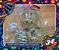 Zestaw trzech bombek (złote) - Rękodzieło