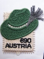 Austria - symbol kraju - kapelusz z piórkiem - haftowany - Mi. 3430 **