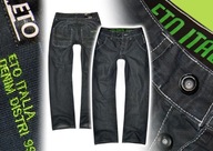 ETO ITALIA * modne JEANSY logo * 28/30 * pas 74