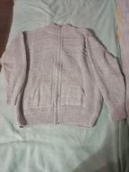 sweter turecki jasny szary długi zamek M