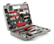 ZESTAW NARZĘDZI DO ROWERU 44SZT KLUCZE NASADKI IMBUSY ŁYŻKI ŁATKI WALIZKA