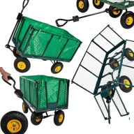 WÓZEK OGRODOWY TRANSPORTOWY PRZYCZEPKA TACZKA 4 KOŁA POMPOWANE SKRĘTNY