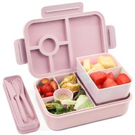 BUGUCAT Lunchbox Dla Dzieci 1300ML Z Przegródkami Różowa