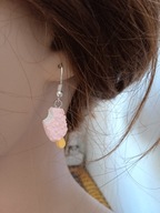 Kolczyki lody na patyku różowe