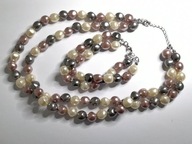 Komplet naszyjnik bransoletka z pereł